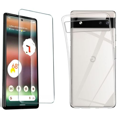 Coque Silicone Transparente + Verre Trempe Pour Google Pixel 6a Little Boutik®