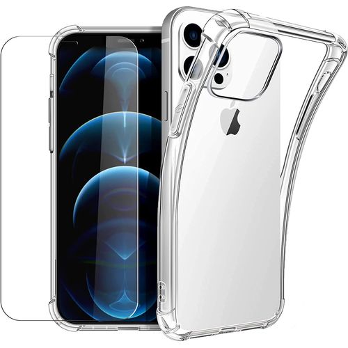 Coque Silicone Angles Renforces + Vitre Protection Ecran Pour Apple Iphone 12 Pro Max Little Boutik®
