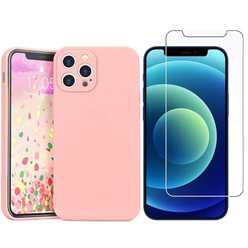 Coque Silicone Couleur Rose + Verre Trempe Pour Iphone 12 Pro Max Little Boutik®