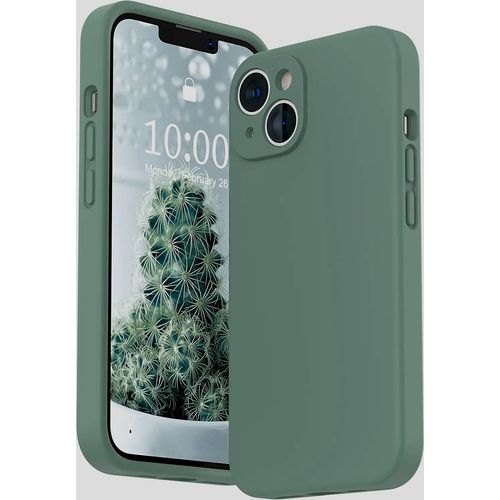 Coque Silicone Pour Iphone 14 Couleur Vert Fonce Protection Objectif Appareil Photo Little Boutik®