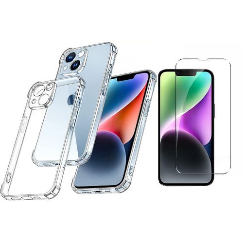 Coque Silicone Antichoc Angles Renforces + Vitre Protection Ecran Pour Apple Iphone 14 Little Boutik®
