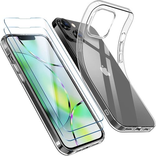 Coque Silicone Transparente + 2 Vitres Protection Ecran Pour Apple Iphone 14 Plus Little Boutik®