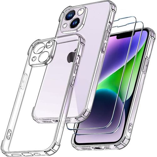 Coque Silicone Angles Renforces + 2 Vitres Protection Ecran Pour Apple Iphone 14 Plus Little Boutik®