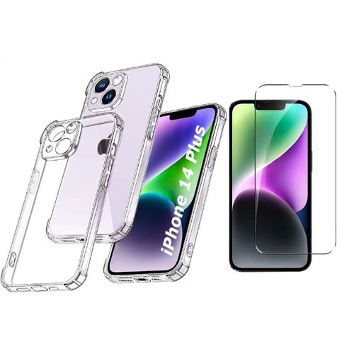 Coque Silicone Antichoc Angles Renforces + Vitre Protection Ecran Pour Apple Iphone 14 Plus Little Boutik®