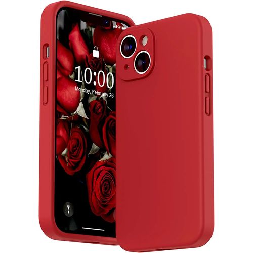Coque Silicone Pour Iphone 14 Couleur Rouge Protection Objectif Appareil Photo Little Boutik®