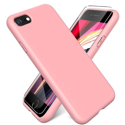 Coque Silicone Rose + Verre Trempe Pour Iphone Se 2022 Little Boutik®