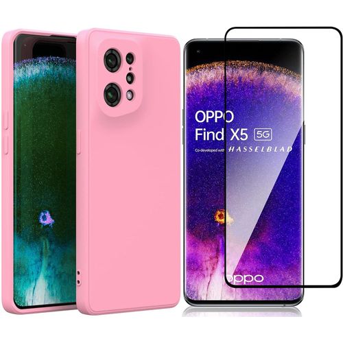 Coque Silicone Rose + Verre Trempe Pour Oppo Find X5 Little Boutik®