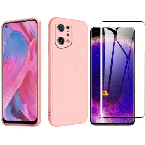 Coque Silicone Rose + Verre Trempe Pour Oppo Find X5 Pro Little Boutik®