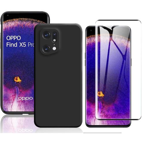 Coque Silicone Noir + Verre Trempe Pour Oppo Find X5 Pro Little Boutik®