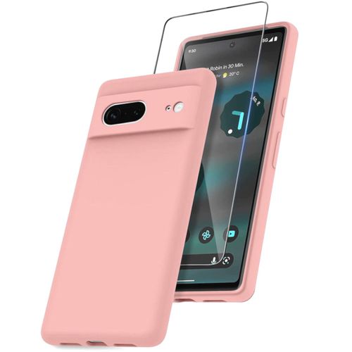 Coque Silicone Rose + Vitre Protection Ecran Pour Google Pixel 7 5g Little Boutik®