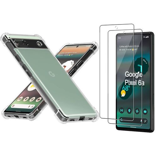 Coque Silicone Antichoc Angles Renforces + 2 Vitres Protection Ecran Pour Google Pixel 6a Little Boutik®