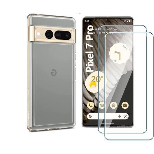 Coque Silicone Transparente + 2 Vitres Protection Ecran Pour Google Pixel 7 Pro 5g Little Boutik®