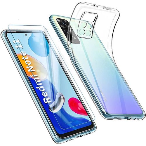 Coque Silicone Transparente + Verre Trempe Pour Xiaomi Redmi Note 11 Pro Little Boutik®