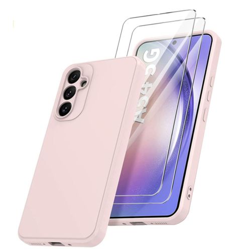 Coque Silicone Rose + 2 Verres Trempes Pour Samsung Galaxy A54 5g Little Boutik©