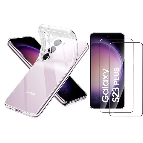 Coque Silicone Transparente + 2 Verres Trempes Pour Samsung Galaxy S23 Plus 5g Little Boutik®