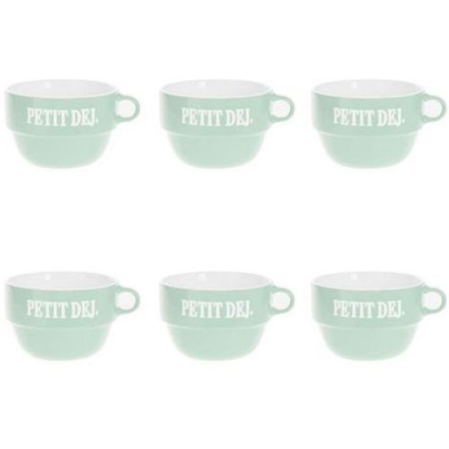 Lot De 6 Tasses En Faïence "Coloroma" 62cl Menthe