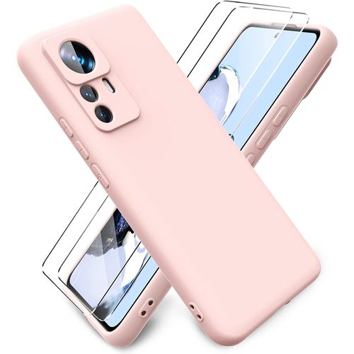 Coque Silicone Couleur Rose + 2 Verres Trempes Pour Xiaomi 12t 5g Little Boutik®