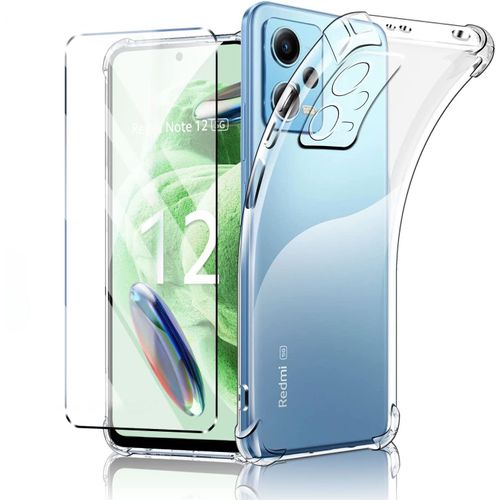 Coque Silicone Transparente Angles Renforces + Verre Trempe Pour Xiaomi Redmi Note 12 5g Little Boutik©