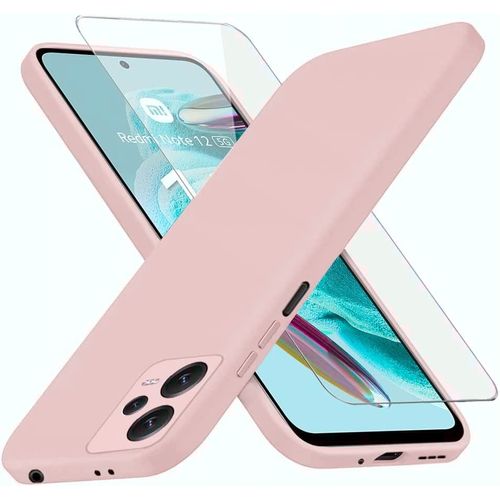 Coque Silicone Rose + Verre Trempe Pour Xiaomi Redmi Note 12 5g Little Boutik©
