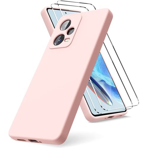 Coque Silicone Rose + 2 Verres Trempes Pour Xiaomi Redmi Note 12 Pro 5g Little Boutik©