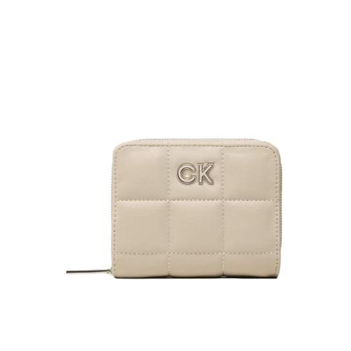 Portefeuille Calvin Klein Re Lock Quilt Femme Beige