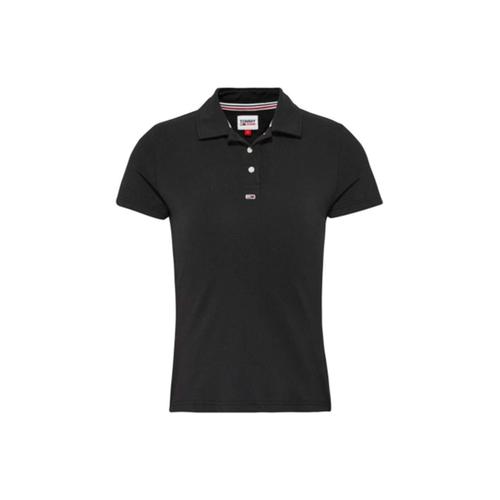 Polo Tommy Jeans Flag Femme Noir