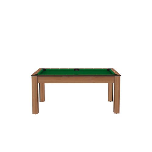 Billard Floride Convertible En Table À Manger - 6 Personnes - Hêtre Boisé Tapis Vert