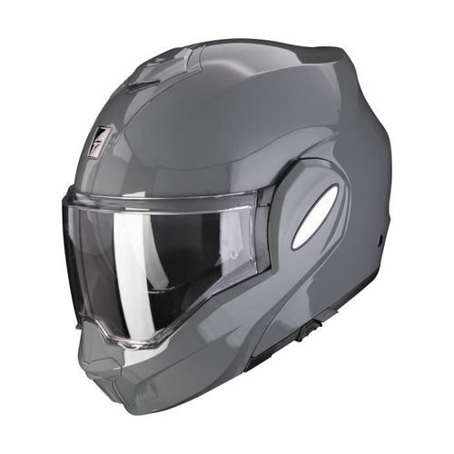 Casque Moto Modulable Scorpion Exo-Tech Evo Solid Ece 22-06 - Gris Ciment - Xs