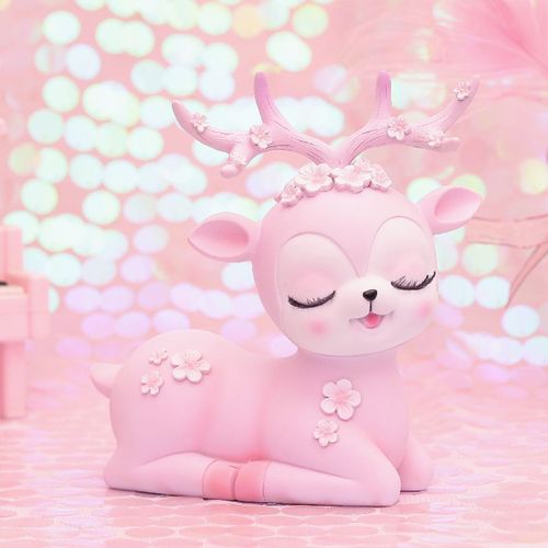 Tirelire en résine Sika cerf de dessin animé, Pot d'épargne, Adorable tirelire cadeau pour enfants