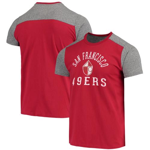 Majestic Threads Scarlet/Heathered Grey T-Shirt Flammé De But De Terrain Des 49ers De San Francisco Gridiron Classics Pour Homme