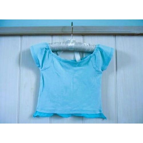 T-Shirt Fille Marese 6 Ans Bleu Col Bateau Tulle Tbe