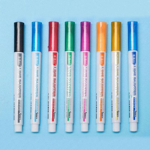 Marqueurs Métalliques À Double Ligne Pour Enfants Et Adultes,Ensemble De Stylos De Peinture Scintillants Magiques,Journal De Coloriage,Signature D'art D'aile,Programme,8/12 - Type 1 Set 8 Color C