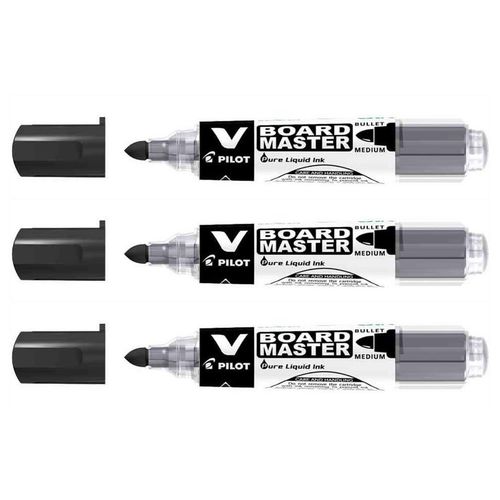 Pilot Lot De 3 Marqueurs Pour Tableau Blanc V Board Master Pointe Ogive Moyenne Noir