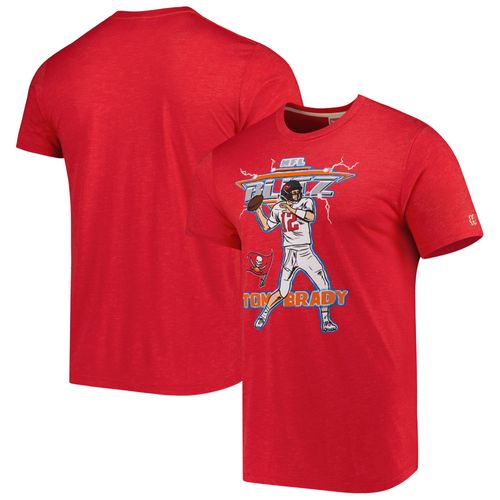 T-Shirt Tri-Blend Hommage Tom Brady Heathered Red Tampa Bay Buccaneers Nfl Blitz Player Pour Hommes