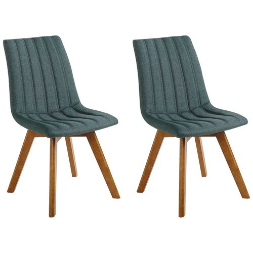Lot De 2 Chaises De Salle À Manger En Tissu Vert Foncé Calgary