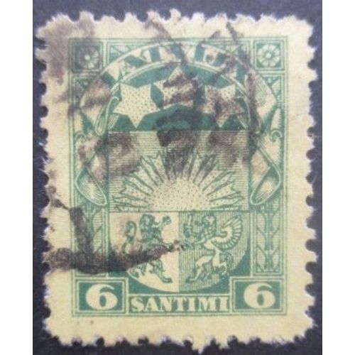 Lettonie N°123 Filigrane Croix Armoirie Oblitéré