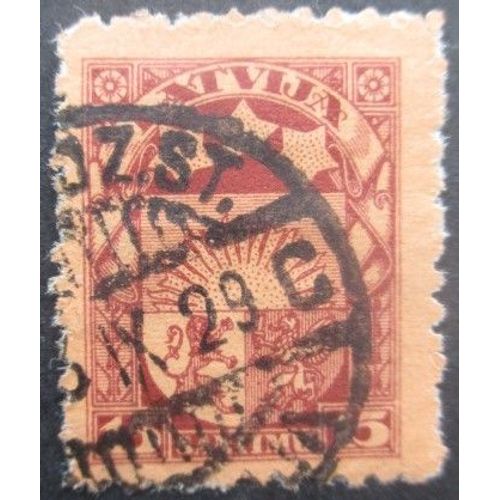Lettonie N°125 Filigrane Croix Armoirie Oblitéré