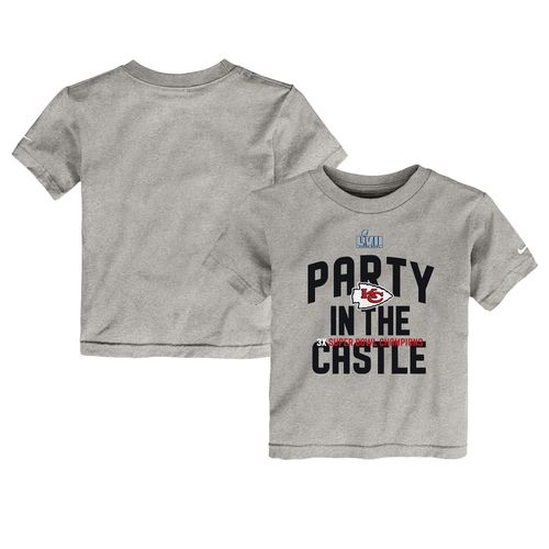 T-Shirt Nike Kansas City Chiefs Super Bowl Lvii Champions Parade Gris Chiné Pour Tout-Petit
