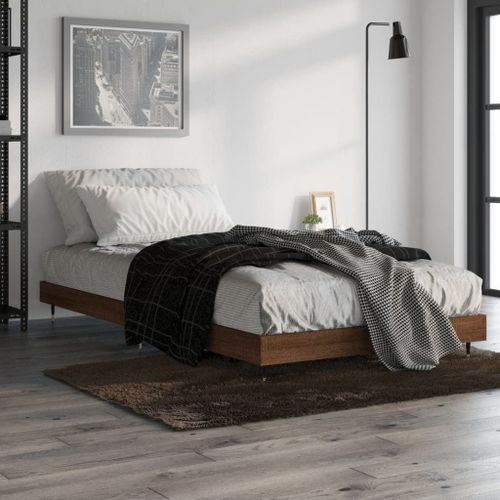 Vidaxl Cadre De Lit Sans Matelas Chêne Marron 90x190cm Bois Ingénierie