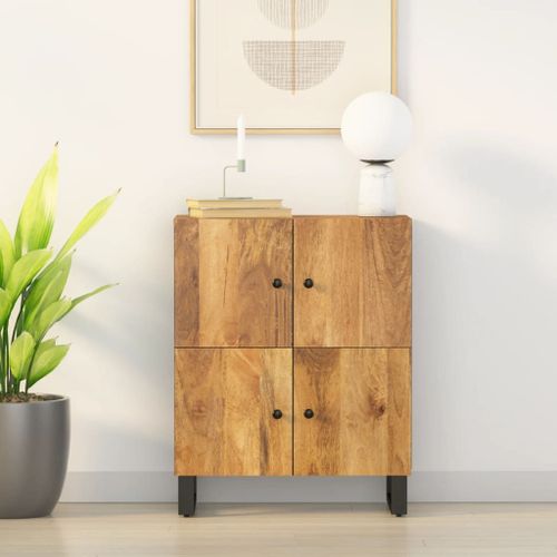 Vidaxl Buffet Avec 4 Portes 60x33x75 Cm Bois Massif De Manguier