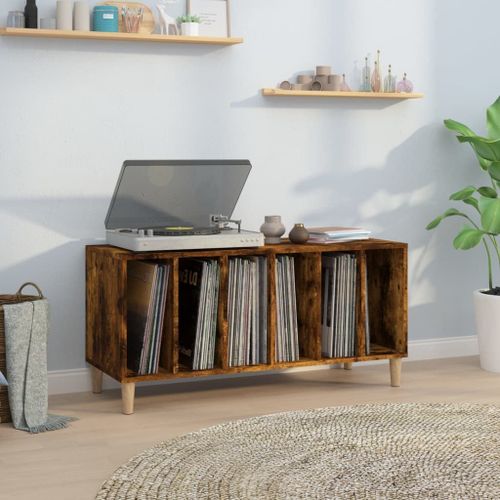 Vidaxl Armoire À Disques Chêne Fumé 100x38x48 Cm Bois D'ingénierie