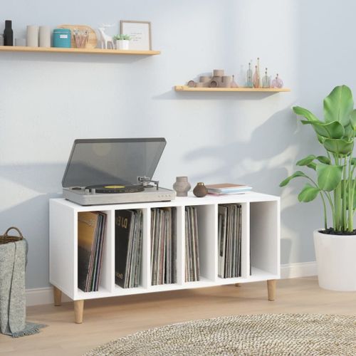 Vidaxl Armoire À Disques Blanc 100x38x48 Cm Bois D'ingénierie