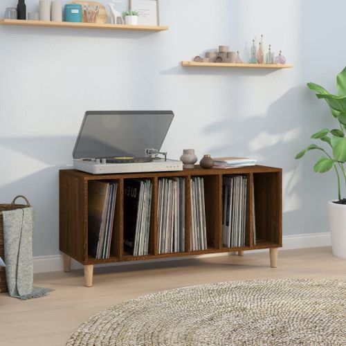 Vidaxl Armoire À Disques Chêne Marron 100x38x48 Cm Bois D'ingénierie