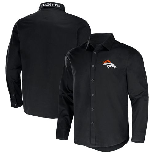 Collection Nfl X Darius Rucker Pour Homme Par Fanatics - Chemise Boutonnée À Manches Longues En Sergé Convertible Des Broncos De Denver, Noire