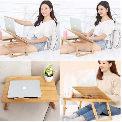 Table Lit Ordinateur Portable En Bambou, Plateau D'ordinateur Réglable Plateau De Lit Pliable Support D'ordinateur Pliable Table Lit Ordinateur Plateau De Service De Petit-Déjeuner