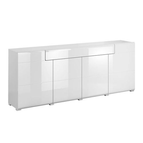 Buffet 4 Portes 1 Tiroir Stratifiés Blanc