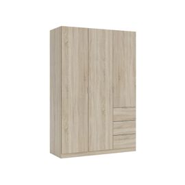 Armoire 3 Portes Effet Bois Beige 135x52 Cm