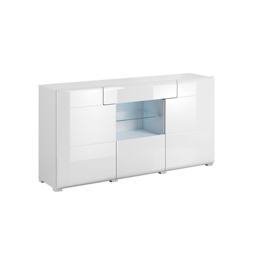 Buffet 3 Portes 1 Tiroir Stratifiés Blanc