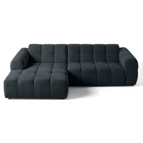 Canapé D'angle Gauche 4 Places En Tissu Texturé Gris