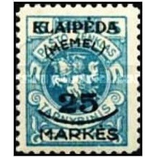 Lituanie, Enclave De Memel Sous Adm. Française 1923, Beau Timbre Yvert 103, Armes De La Ville 5c. Bleu Avec Surcharge "Klaipeda (Memel) 25 Markes", Neuf*